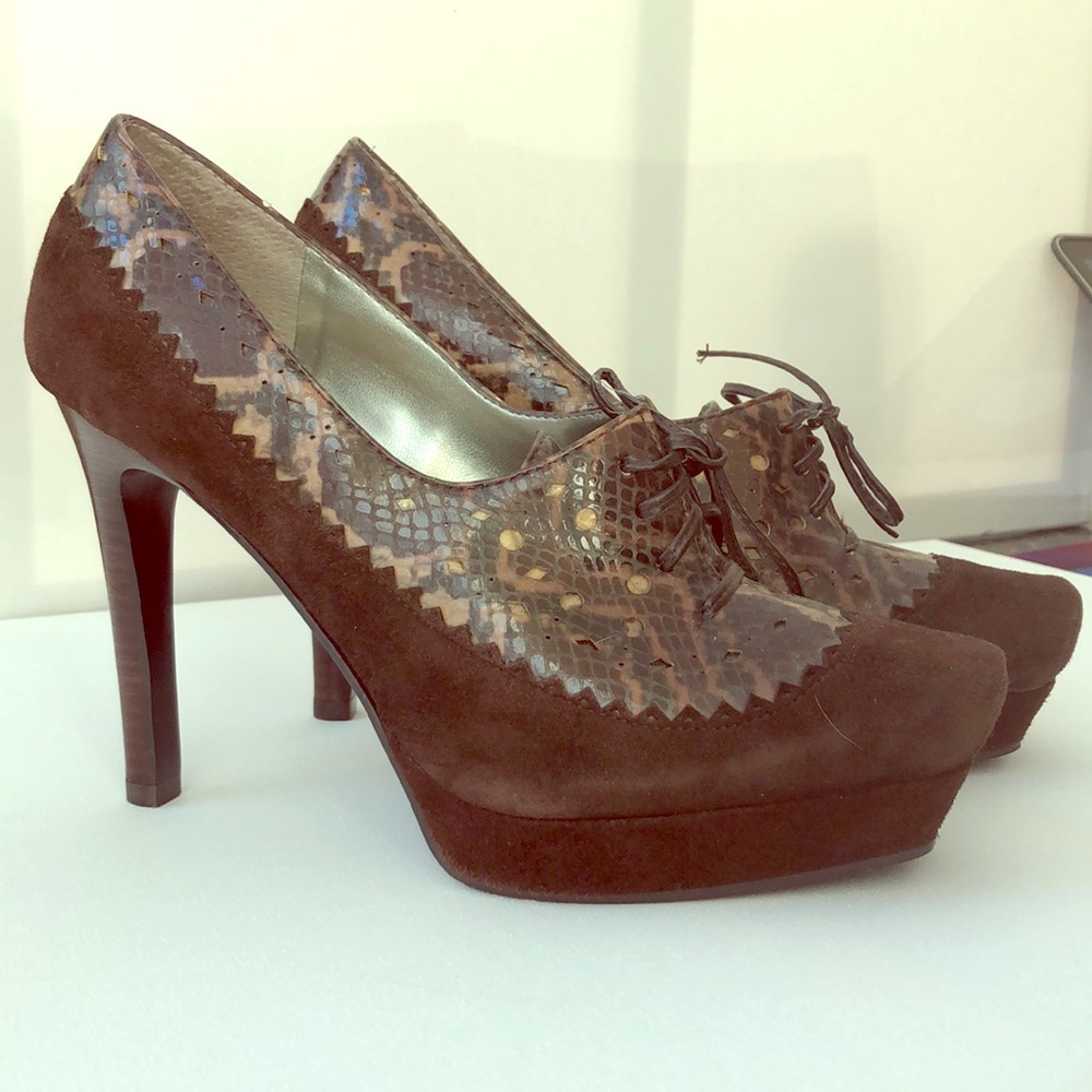 Carlos by Carlos Santana Stilettos Brown/Reptile